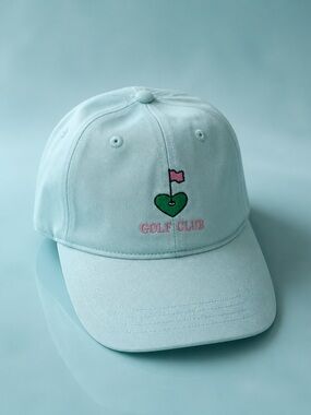 Frasier Sterling Golf Club Hat Mint Green Embroidered Heart Baseball Cap NWT